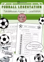 Vorschau - Stationenlernen - Fußball WM Lesestation Tandemlesen Klasse 2 - Deckblatt