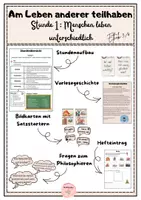 Vorschau - Stundenentwürfe - Stunde 1: Am Leben anderer Teilhaben - Menschen leben unterschiedlich - Deckblatt