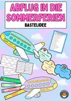 Vorschau - Arbeitsblätter - Abflug in die Sommerferien: Bastelidee zum Schuljahresende - Deckblatt