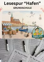 Vorschau - Arbeitsblätter - Lesespur "Ein Tag am Hafen" / GRUNDSCHULE 2./3./4. Klasse / Stralsund - Deckblatt