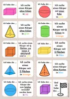 Vorschau - Bildkarten - Mathe Domino Geometrie Mathespiel Kl. 2/ Kl. 3/ Kl.4 - Seite 1