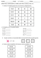 anteprima - Compiti in classe/Test - verifica tabelline fino al 10 - Pagina di copertina