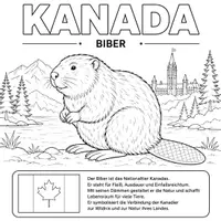 Vorschau - Mal- und Bastelvorlagen - Nationaltiere Nordamerika Ausmalbilder (23 Malvorlagen) inkl. Stundenentwurf (PDF) - Seite 1