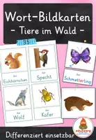 Vorschau - Spiele - Waldtiere – Wort- und Bildkarten | Tiere im Wald | 35 Tiere mit Artikel & Silbenschrift | differenziert Kita bis Klasse 2 | DaZ - Deckblatt