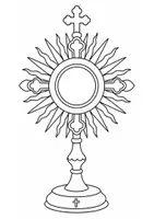 Vorschau - Mal- und Bastelvorlagen - Fronleichnam | Ausmalbild: Monstranz | Malvorlage für den Religionsunterricht | Klasse 1-5 - Seite 1