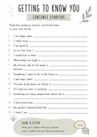 Vorschau - Arbeitsblätter - Getting to know you: Sentence Starters: Kennenlernen, Erste Stunde, Vertretung, Warm up - Seite 1