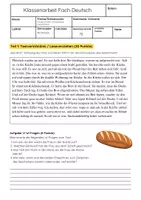 Vorschau - Arbeitsblätter - Kurzgeschichten Das Brot Wolfgang Borcher Inhaltsangabe Klassenarbeit Klasse 8 - Seite 1