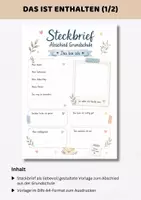 Vorschau - Arbeitsblätter - Steckbrief Abschied Klasse 4 | Erinnerung Schulzeit | Abschluss Grundschule - Seite 1