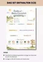 Vorschau - Arbeitsblätter - Steckbrief Abschluss Grundschule | Abschied Klasse 4 | Erinnerung Schulzeit - Seite 1