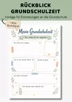 Vorschau - Arbeitsblätter - Rückblick Grundschule | Vorlage Abschied Klasse 4 | Abschluss Grundschulzeit - Deckblatt