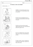 Vorschau - Arbeitsblätter - DaZ / DaF / Deutsch Grundschule - Im Sommer - Lesen und verbinden - Seite 1