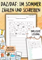Vorschau - Arbeitsblätter - DaZ / DaF / Deutsch Grundschule - Im Sommer - Zählen und Schreiben - Deckblatt