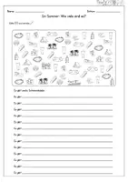 Vorschau - Arbeitsblätter - DaZ / DaF / Deutsch Grundschule - Im Sommer - Zählen und Schreiben - Seite 1