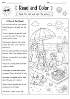 Vorschau - Arbeitsblätter - Read and Color - Summer (Arbeitsblätter) - Seite 1