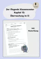 Vorschau - Arbeitsblätter - Der fliegende Klassenscooter Kapitel 13: Überraschung im Ei (inkl. Musterlösung) - Deckblatt