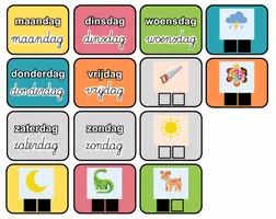 Voorbeeld - Weekkalender - dagen van de week + seizoenen - Pagina 1