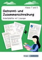 Vorschau - Arbeitsblätter - Getrennt- und Zusammenschreibung – Klasse 7 und 8 - Deckblatt