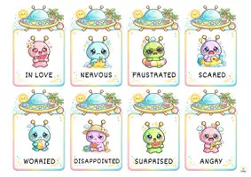 Vista previa - Juegos / Gamificación - Recurso GRATUITO para aprender las EMOCIONES en INGLÉS | Live your Alien Summer - página 3