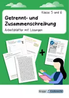 Vorschau - Arbeitsblätter - Getrennt- und Zusammenschreibung – Klasse 5 und 6 - Deckblatt