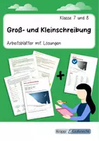 Vorschau - Arbeitsblätter - Groß- und Kleinschreibung – Klasse 7 und 8 - Deckblatt