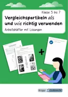 Vorschau - Arbeitsblätter - Vergleichspartikeln „als“ und „wie“ richtig verwenden – Arbeitsblätter mit Lösungen - Deckblatt