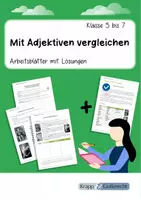 Vorschau - Arbeitsblätter - Mit Adjektiven vergleichen – Regeln & Übungen mit Lösungen - Deckblatt