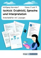 Vorschau - Arbeitsblätter - Tschick – Erzählstil, Sprache und Interpretation - Deckblatt