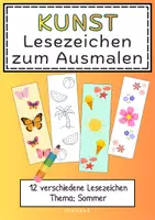 Vorschau - Mal- und Bastelvorlagen - Lesezeichen zum Ausmalen und Gestalten | Sommer - Deckblatt