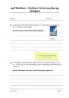 Vorschau - Arbeitsblätter - Auf Windkurs - Rechnen mit erneuerbaren Energie - Seite 1