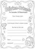 Vorschau - Anderer Materialtyp - Schuljahresende - 4 Ausmalbilder / Stärkenurkunde - Seite 1