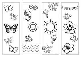 Vorschau - Mal- und Bastelvorlagen - Lesezeichen zum Ausmalen und Gestalten | Sommer - Seite 1