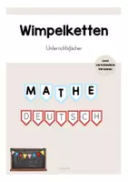 Vorschau - Poster - Wimpelketten Unterrichtsfächer - Deckblatt