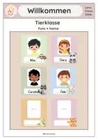 Vorschau - Bildkarten - Tierklasse - Passbild und Name - Deckblatt