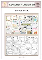 Vorschau - Arbeitsblätter - Lamaklasse - Steckbriefe - Deckblatt
