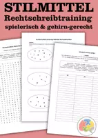 Vorschau - Spiele - Stilmittel / rhetorische Mittel – Rechtschreibtraining - Deckblatt