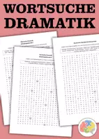 Vorschau - Arbeitsblätter - Dramatik & Dramenanalyse – Wortsuche Rätsel - Deckblatt