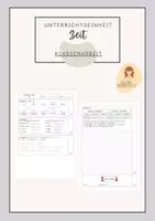 Vorschau - Test - Klassenarbeit Zeit I Lernzielkontrolle I Uhrzeit - Deckblatt