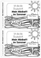 Vorschau - Arbeitsblätter - Druckschrift & Grundschrift üben im Sommer: Miniheft / Abschreibheft (auch für verbundene Grundschrift) - Seite 1