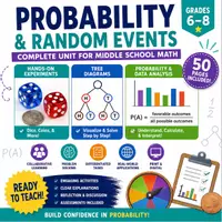 Vorschau - Unterrichtsreihen - 🎲 Probability & Random Events Unit for Middle School Math | Statistics, Tree Diagrams & Experiments - Deckblatt