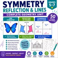 Vorschau - Unterrichtsreihen - 🪞 Symmetry & Reflections Unit for Middle School Math | Geometry, Coordinate Plane & Mirror Images - Deckblatt
