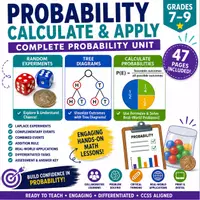 Vorschau - Unterrichtsreihen - 🎲 Probability & Statistics Unit for Middle School Math | Tree Diagrams, Random Events & Real-World Applications - Deckblatt