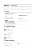 Vorschau - Arbeitsblätter - Terme und Variablen - Ausklammern - Arbeitsblatt mit Lösungen - Deckblatt