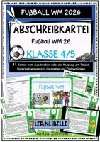 Vorschau - Aufgabenkarten - Abschreibkartei Fußball WM 26 für Klasse 4 und 5 - Deckblatt