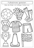 Vorschau - Arbeitsblätter - Kunst Fußball WM 2026 Kranz Klasse 1 & 2 Trikot, Pokal - Seite 3