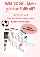 Vorschau - Stundenentwürfe - WM 2026 - Mehr als nur Fußball? | Stationenlernen | Chancen & Herausforderungen - Deckblatt