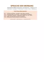 Vorschau - Arbeitsblätter - Sprache der Werbung Klasse 8–10 | Werbemittel Strategien | sprachliche Mittel analysieren | 4 Werbetexte | Alliteration Metapher Imperativ | Medienkompetenz | Musterlösung | sofort einsetzbar - Deckblatt