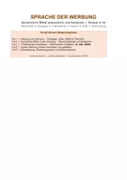 Vorschau - Arbeitsblätter - Sprache der Werbung Klasse 8–10 | Werbemittel Strategien | sprachliche Mittel analysieren | 4 Werbetexte | Alliteration Metapher Imperativ | Medienkompetenz | Musterlösung | sofort einsetzbar - Seite 1