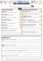 Vorschau - Arbeitsblätter - Das Lehrerzeugnis - Unterrichtsfeedback - Deckblatt