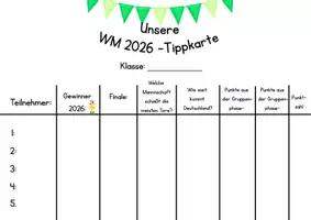 Vorschau - Arbeitsblätter - WM 2026 Fußball, Tippkarte für die Klasse, Unsere Klassen- WM 2026 - Seite 2