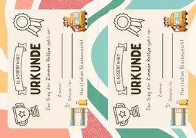 Vorschau - Anderer Materialtyp - Urkunde Zimmer Rallye Klassenfahrt - Seite 1